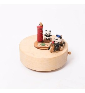 판다시리즈) Wooden Music Box  - Postman Panda l 1033241 Wooderful life